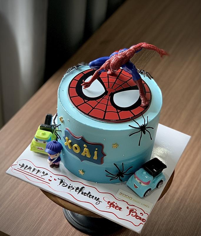 Hình ảnh Chiếc Bánh Kem Spiderman Đầy Màu Sắc Cho Bữa Tiệc Sinh Nhật Trọn Vẹn
